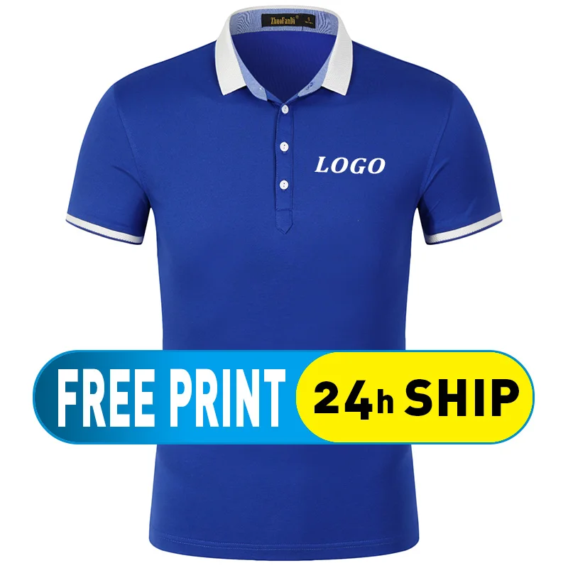 

High-Quality Men's Polo Shirts Personalized Custom Logo Company Team Party Business Top Tees Printing DIY Your Design Patterns