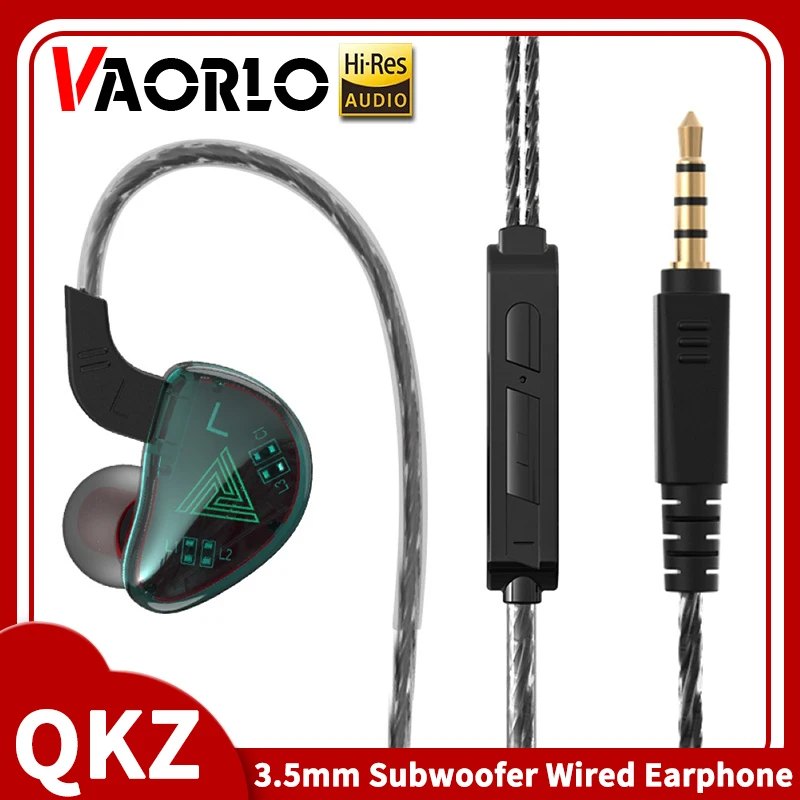 VAORLO Original QKZ AK9 3.5mm AUX Wireld In-Ear HiFi Heavy Bass Earphone With MIC Earbuds Headset Multicolor PK CK5 For Xiaomi