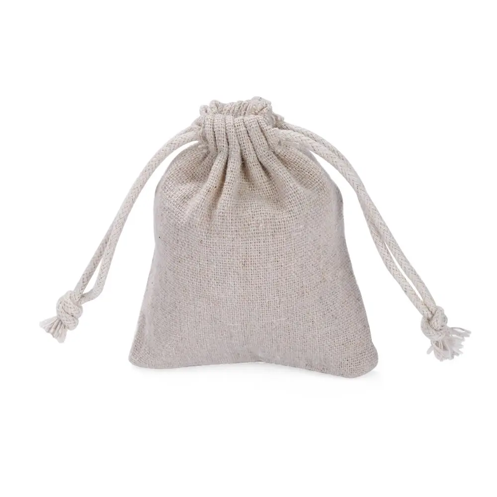 New Food Storage Cotton Plain Jute Gift Bags Wedding Favor Drawstring Pouch Candy Organizer