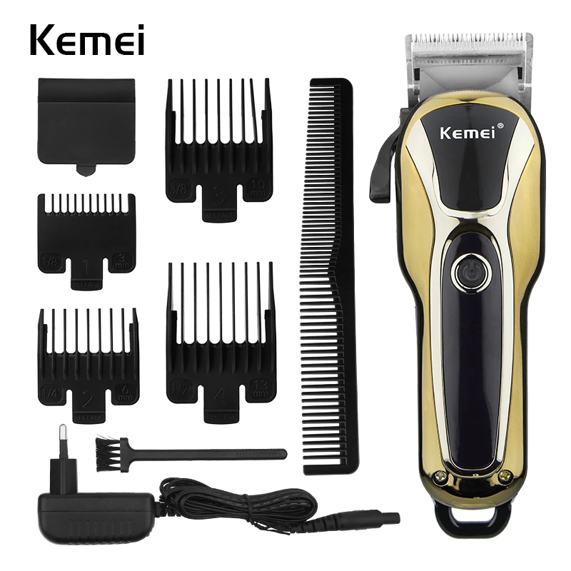 Kemei 1990 Hair Clipper Barber Wireless Rechargeable Electric Trimmer LCD Display Hair Cutting Machine Skin Fade Cutter for Men