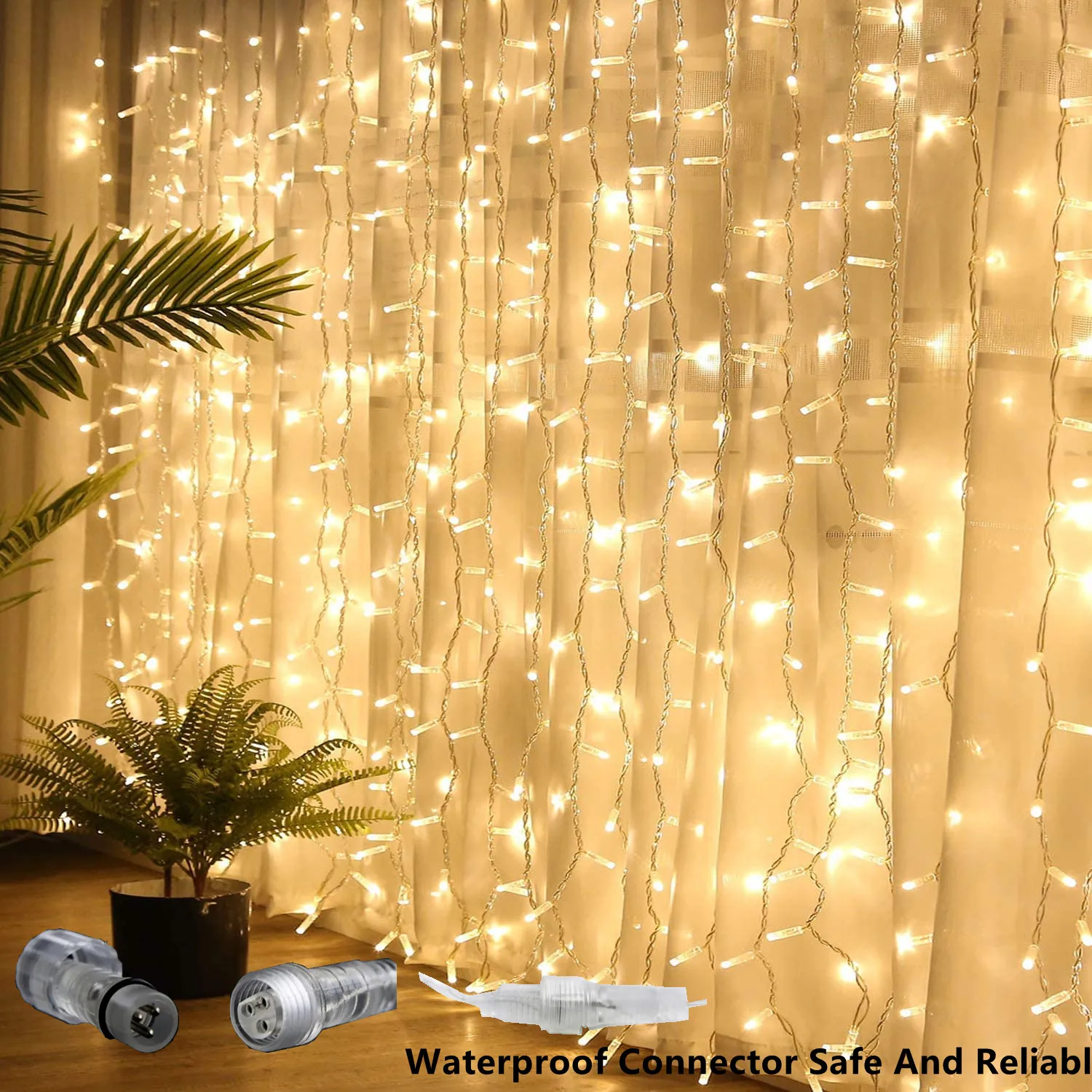 

Bedroom Curtains Christmas Ornaments For The House Led Light Garlands Festoon Fairy Icicle Curtain Lights 3M*1/2M Plug Operated