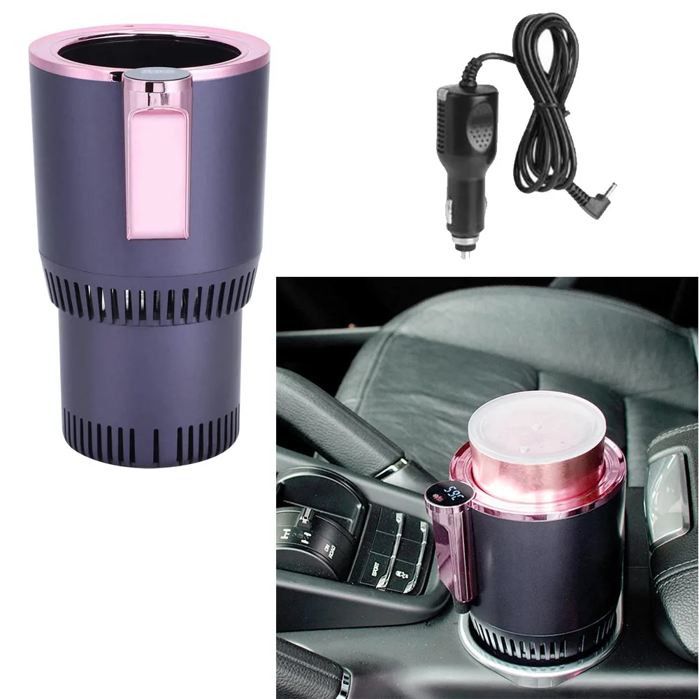 2-In-1 Smart Car Cup Warmer and Cooler Electric Coffee Warmer Beverage Cooling&Heating Mug with Temperature Display for Car Trip