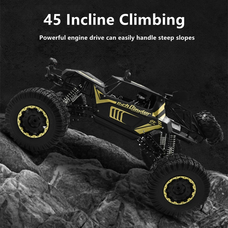 4WD 1:8 su larga scala in lega fuoristrada RC veicolo 45 gradi inclinazione arrampicata indipendente antiurto grande giocattolo per auto RC