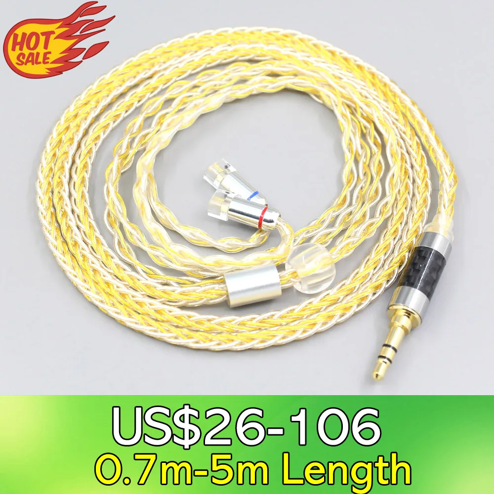 

LN007298 8 Core OCC Silver Gold Plated Braided Earphone Cable For UE11 UE18 pro QDC Gemini Gemini-S Anole V3-C V3-S V6-C