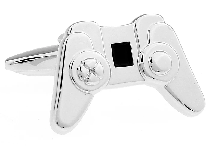 أزرار أكمام للعبة الرجال ، مادة نحاسية عالية الجودة ، روابط الكفة بعصا التحكم باللون الفضي ، البيع بالجملة والتجزئة #5