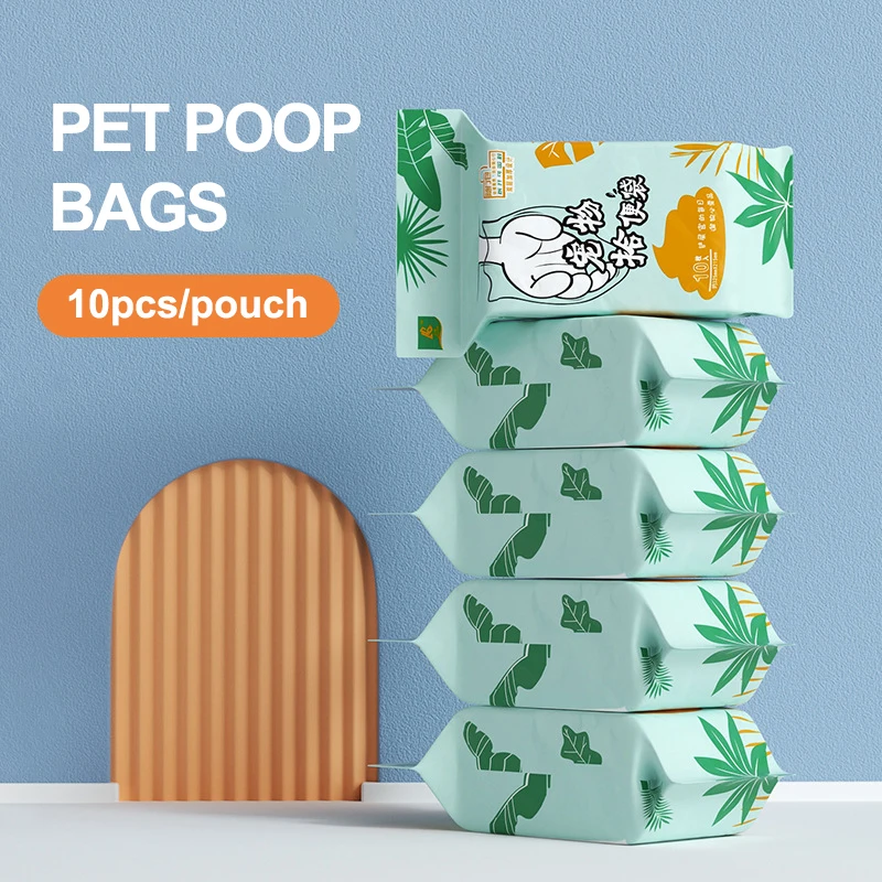 50pcs Degradable Dog Poop Bag Disposable Garbage Bag Thicken Pick Up Toilet Bags Cat Waste Bags Outdoor Clean Garbage Bag