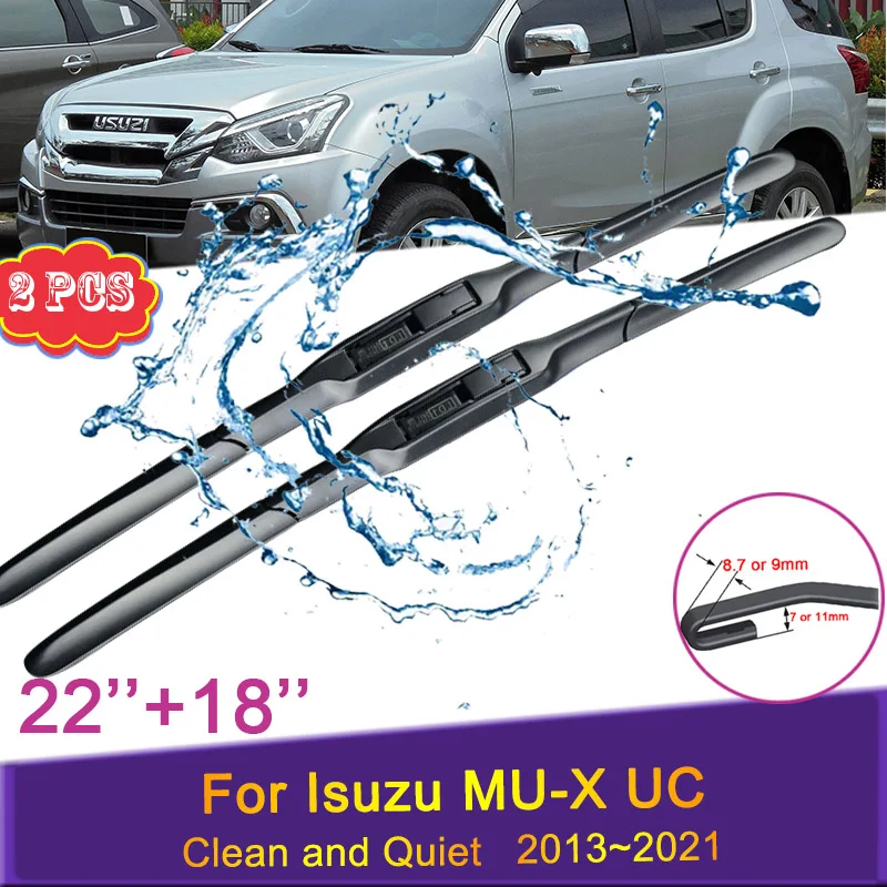 

Автомобильные щетки стеклоочистителя для Isuzu MU-X UC 2013 ~ 2021 2014 2015 2016, переднее лобовое стекло, безрамные прочные резиновые аксессуары для брить...