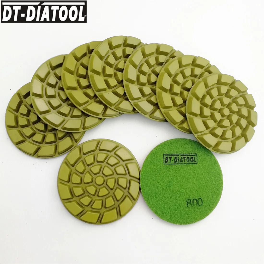 DT-DIATOOL 9pcs Diamond Floor Polishing Pads Sanding Discs 4inch 100mm Floor Renew Repairing Pads For Concrete For Home DIY