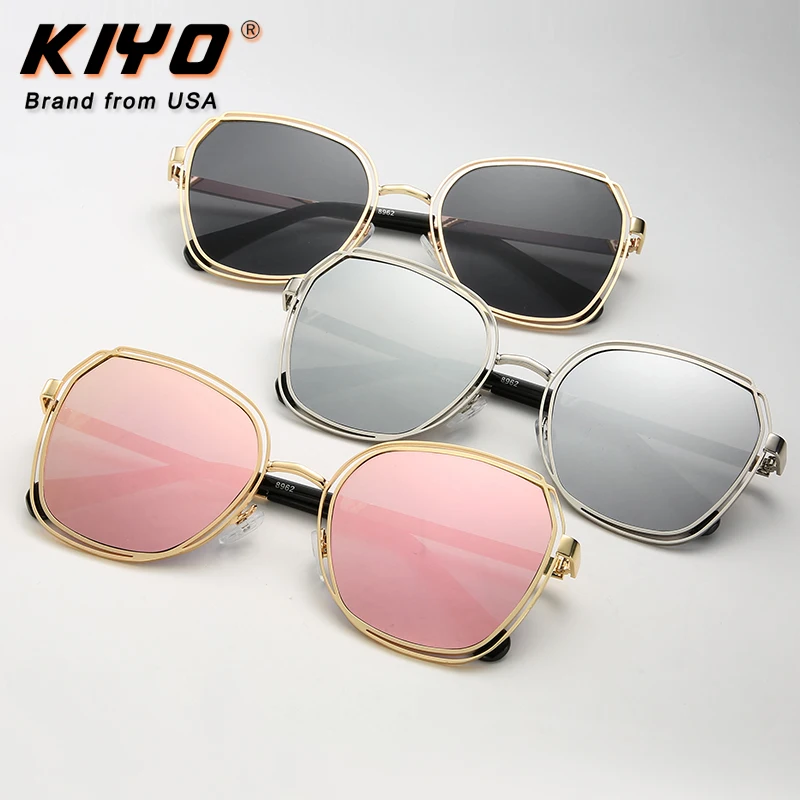 KIYO Brand 2020 New Women Men Polygonal Polarized Sunglasses Metal Fashion Sun Glasses High Quality UV400 Driving Eyewear 8962