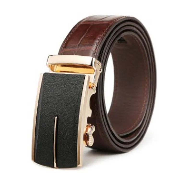 linshe crocodile men belt  The real thing  men  Automatic buckle  Genuine leather  The belt  male  youth  business  leisure