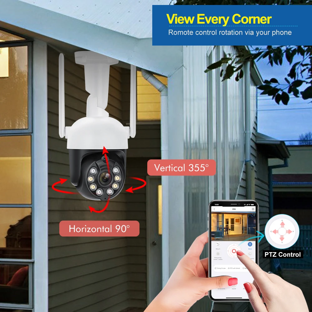 Imagem -03 - Misecu-câmera de Vigilância ao ar Livre ip Wifi p Câmera de Segurança sem Fio Rastreamento Automático H.265 P2p Home Cctv