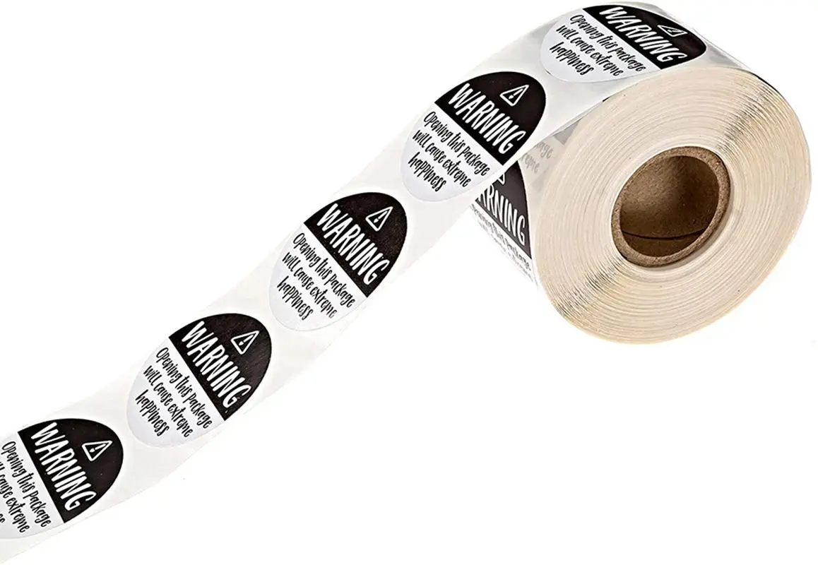 500Pcs/roll Black White Adorable Warning Sticker Labels Extreme Happiness Labels for Business Gift Wrapping Decoration