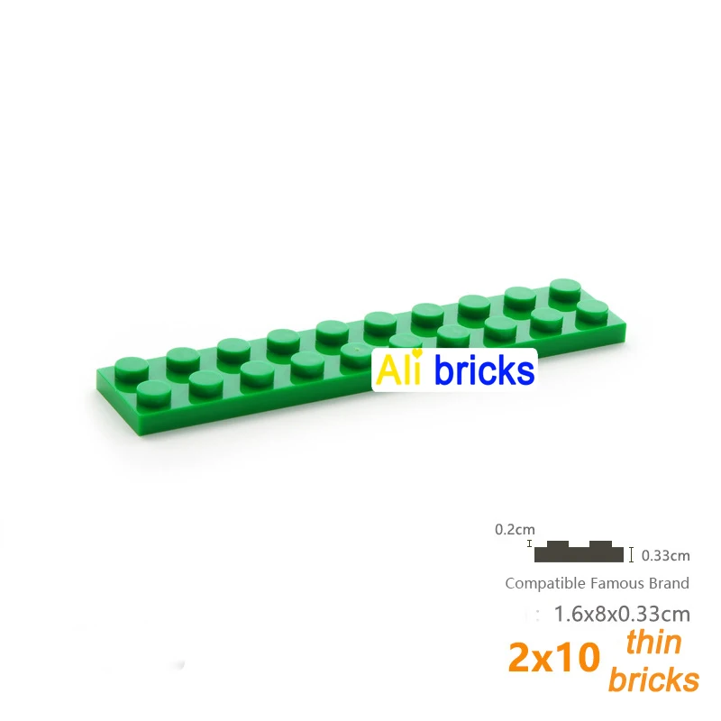 120pcs 2x10 Dots DIY Building Blocks Thin Figures Bricks Educational Size Compatible With 3832 Plastic Toys for Children