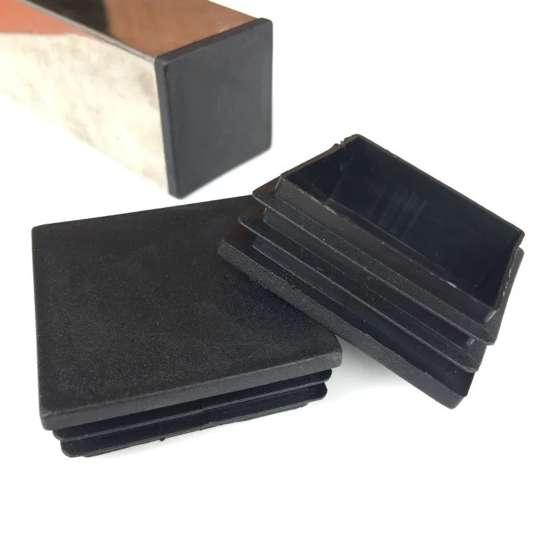 Black Waterproof Cap Foot Cover Square Plastic Blanking End Cap Tube Pipe Insert Plug Bung 20x20mm 25x25mm 10x10mm 30x30mm