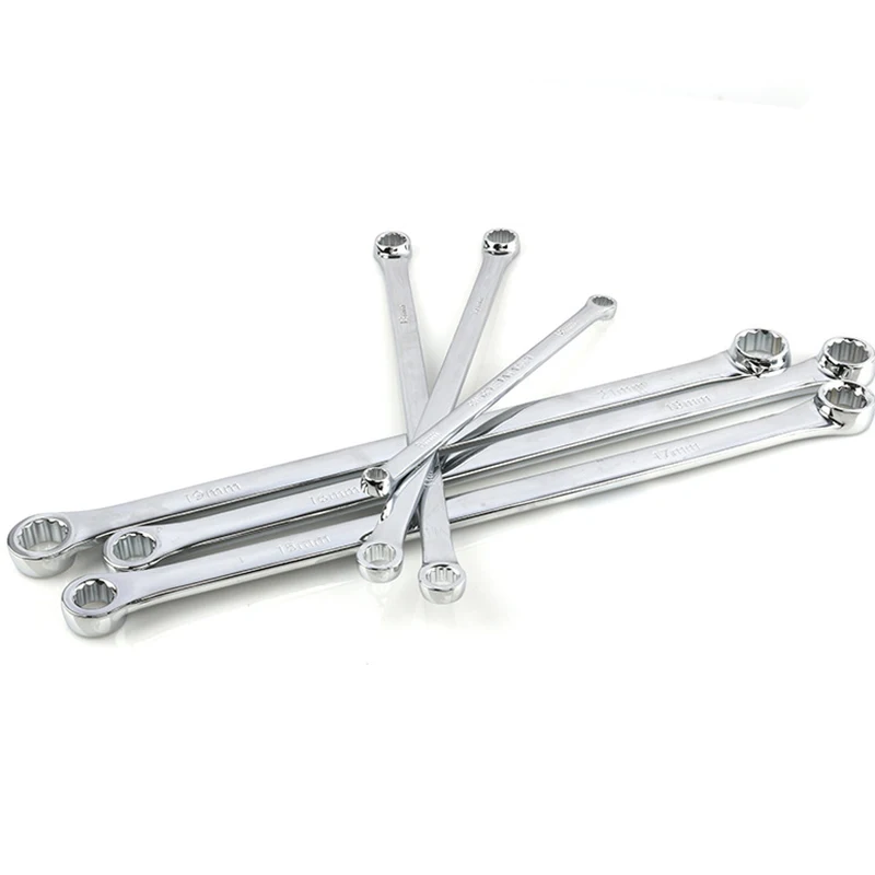 6Pcs Extra Long Double Ring Box End Wrench Set Long Lifetime Aviation Spanner 8mm-21mm Ratchet Spanner Socket Key Set