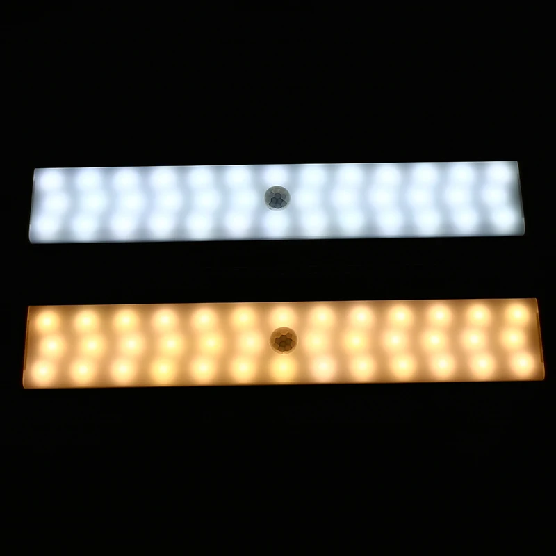 PIR Lampu Sensor Gerak Lemari Pakaian Lampu Malam USB Isi Ulang LED Lampu Tempat Tidur Lemari untuk Dapur Lampu Dinding Dalam Ruangan