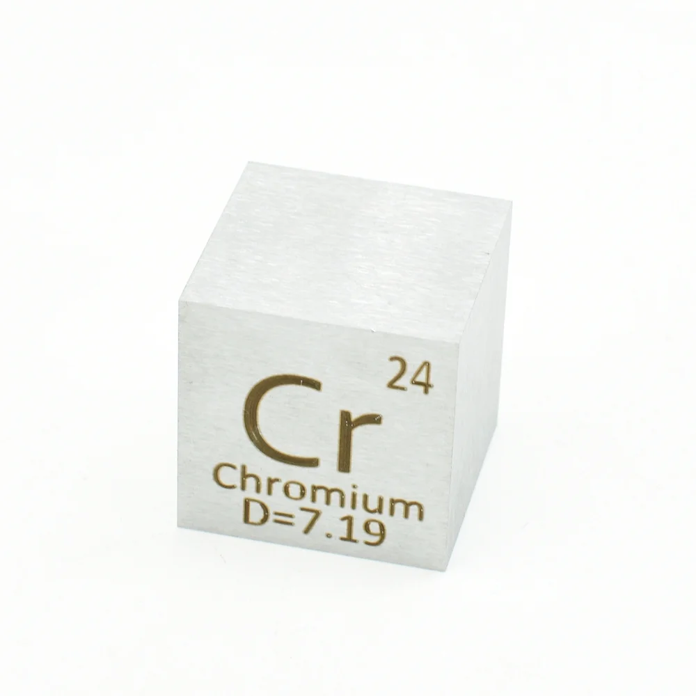 Cromo cr Polegada Cubo 25.4×25.4×25.4 mm 10 mm Elemento de Alta Pureza Densidade Cromo Requintado Coleção de Metal para Ciências e Presentes