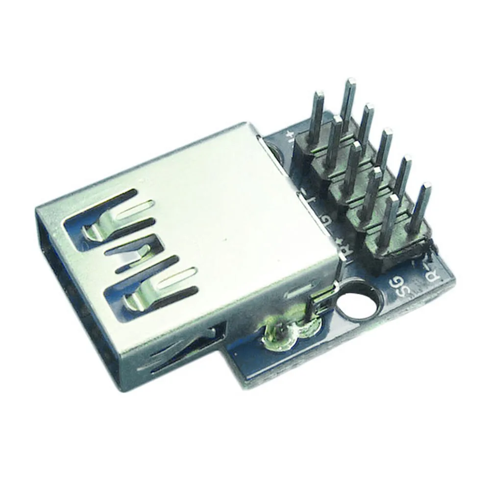 2-10PCS Data Charging Cable Jack Test Board with Pin Header 90 Degree USB Power Port Jack USB 3.0 Female Connector Socket