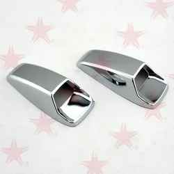 Universal Chrome Silver ABS Plastic Car Engine Hood Screen Spray Nozzle Cover Washer Washing Vent Jet Covers-Pair