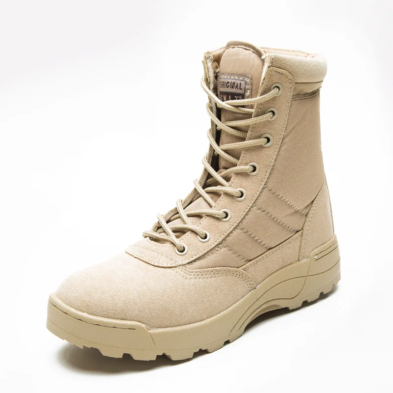 2024 New Outdoor Leather Combat Boots for Men Combat Boot Breathable Tactical Boots Askeri Bot Desert Bots West Shoes