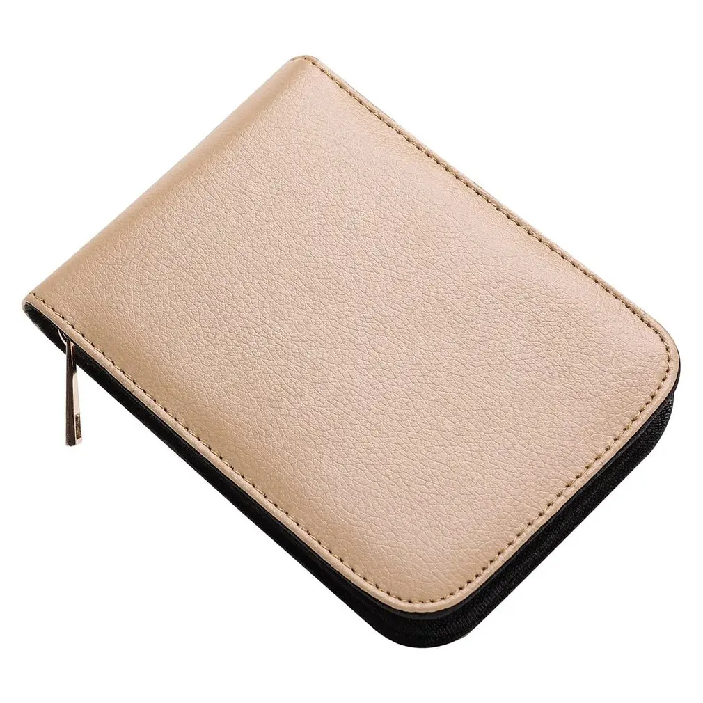 جراب قلم حبر من جلد البولي يوريثان ، سعة كبيرة ، لون أسود ، 12 فتحة ، جراب قلم للأعمال ، مكتب ، للجنسين ، متين