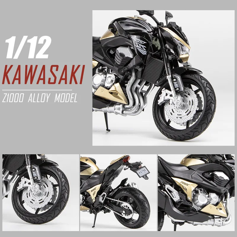 1:12 Kawasaki Z800 Alloy Die Cast Motorcycle Model Toy Vehicle