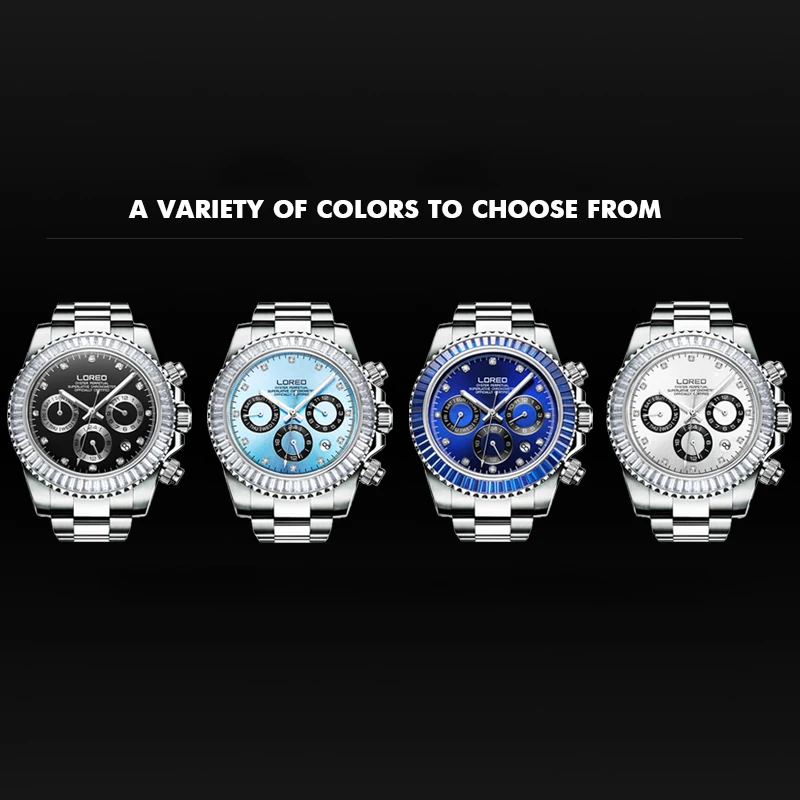 LOREO 200m Waterproof Diving Watches for Man High Quality Mechanical Wristwatches Sapphire Luminous Screw Crown Automatic Watch