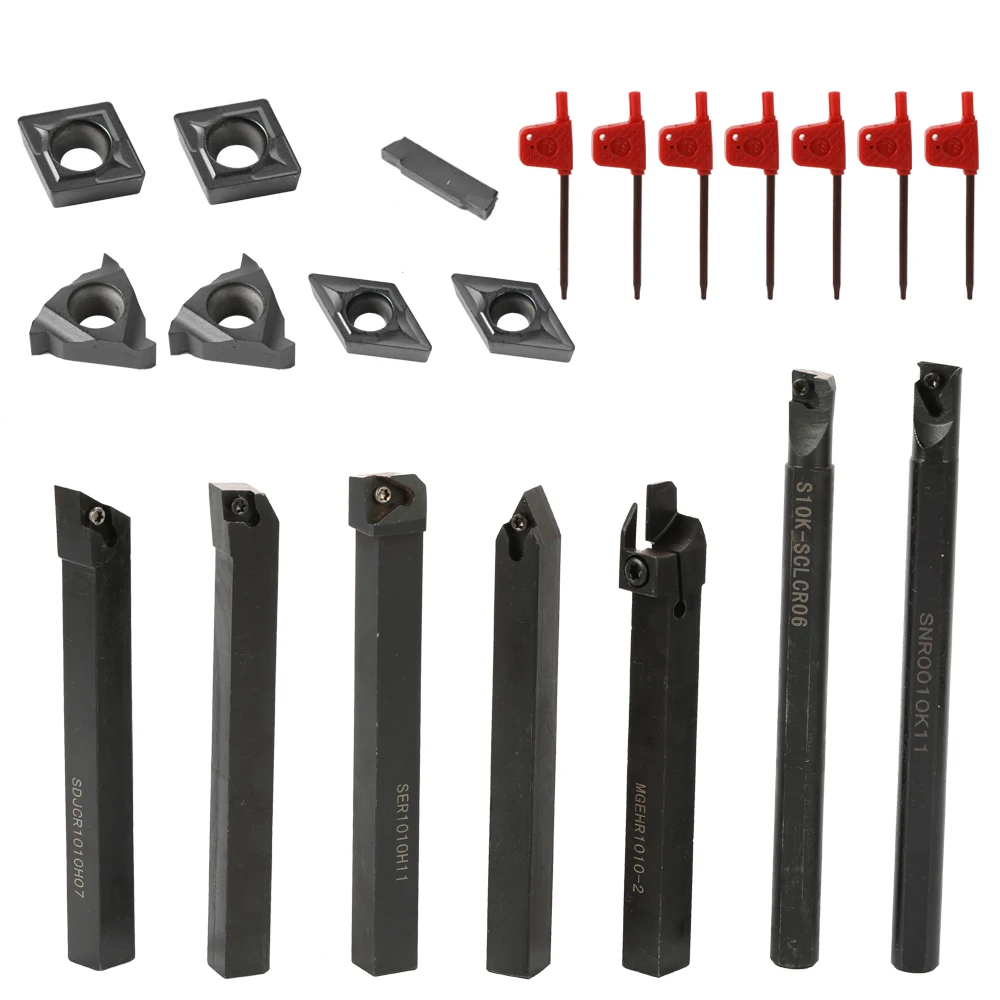 Cnc Metal Turning Tool Holder Torno Haste Boring Bar Torno Cortador Rod Titulares e Inserções mm 10 mm 12 mm 16 mm