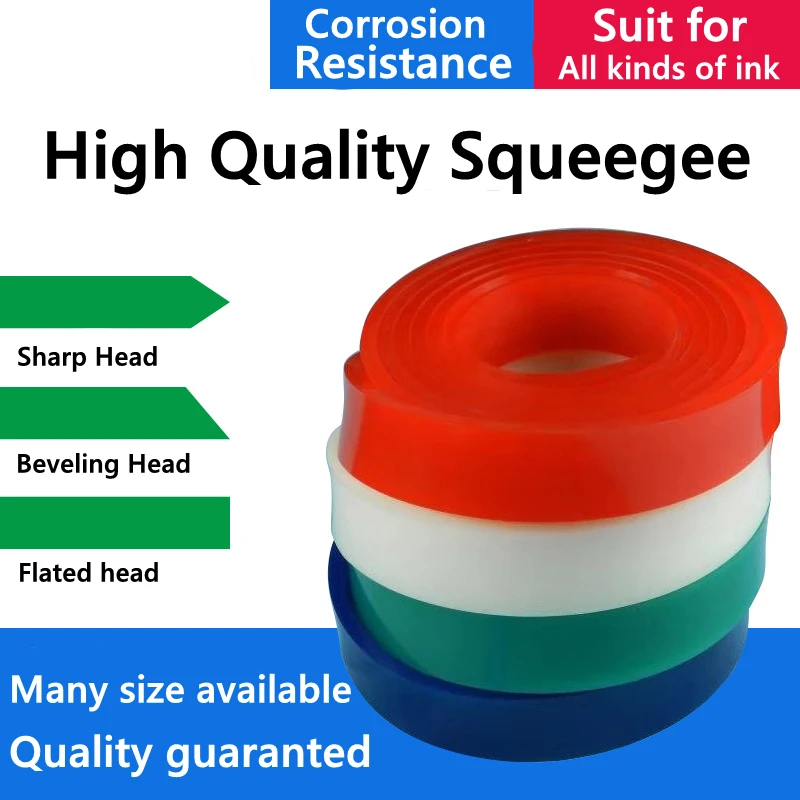 Commonly Used Shape 50mm x9mm x3660mm Green 75A High quality Scraping Squeegee Rubber For Silk Screen Printing Good Flexibility