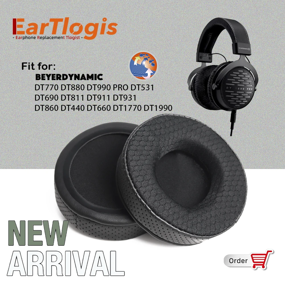 

EarTlogis Ear Pads for Beyerdynamic DT1770 DT1990 DT770 DT880 DT990 PRO DT531 DT690 DT811 DT911 DT931 DT860 DT440 DT660 Headset