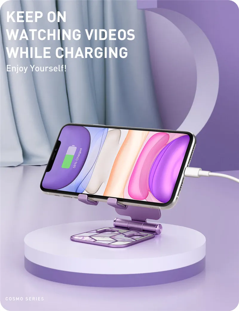 Adjustable Cell Phone Stand Holder I-Blason Phone Dock Multi Angle Compatible with Smart Phone For iPhone For Android Smartphone