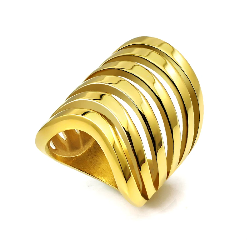 Unique Rings For Women Men Gold/Silver Color Fingers Thumb Ring Hollow Unisex Jewelry Top Quality Geometric Ring