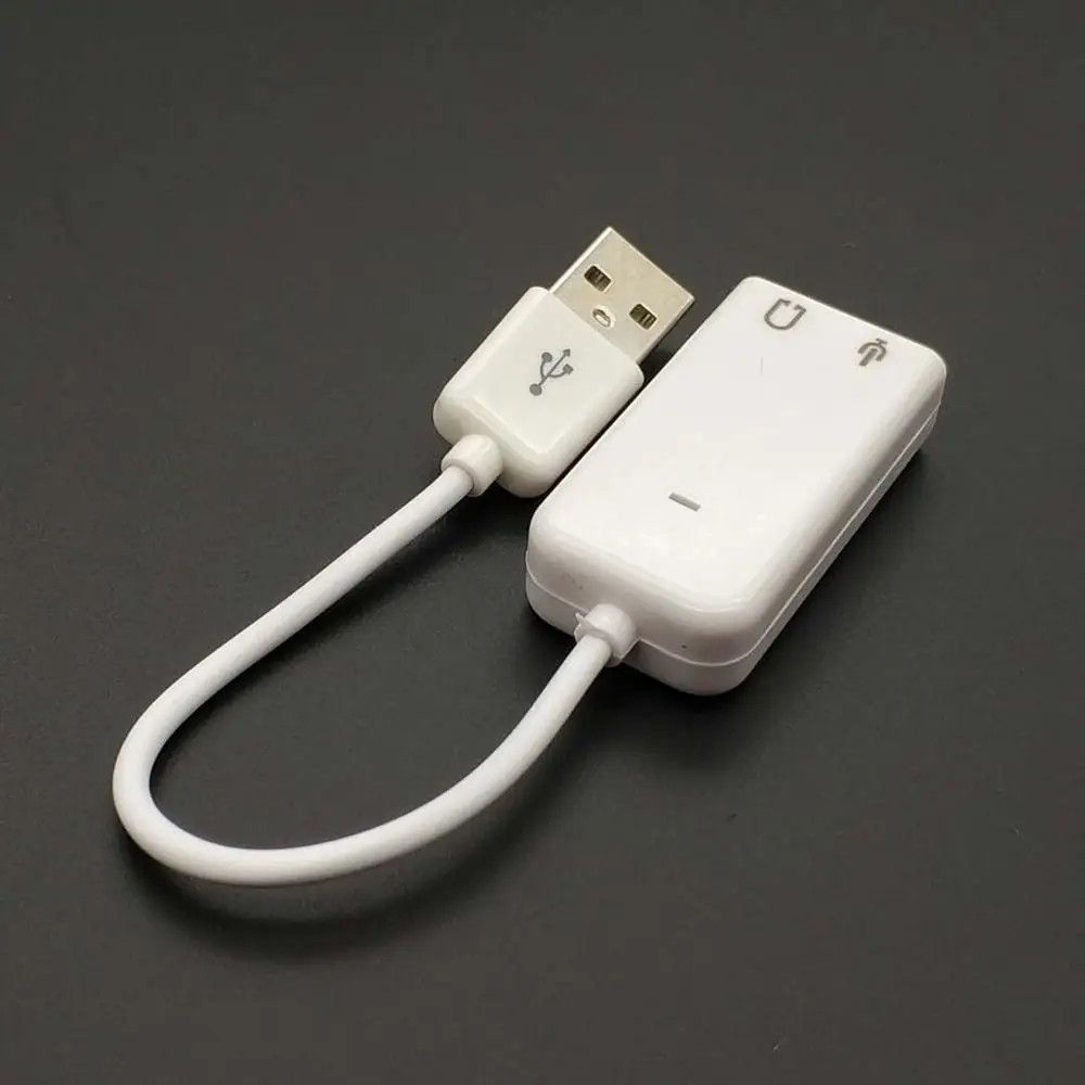 Canal virtual externo do adaptador 7.1 da placa de som audio de usb com microfone do cabo placas de som da relação de 3.5mm