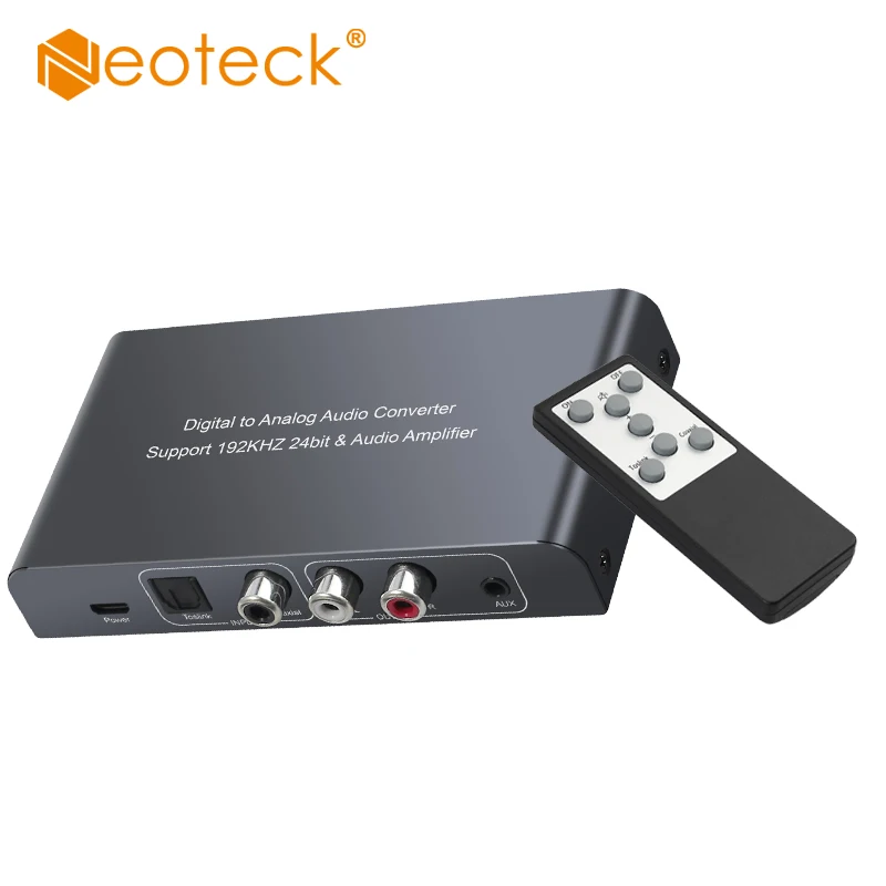 Neoteck Dac Digitale Ad Analogico Convertitore Audio con Controllo Del Volume di Controllo a Distanza con Cavo Ottico Toslink Coassiale Rca 3.5mm