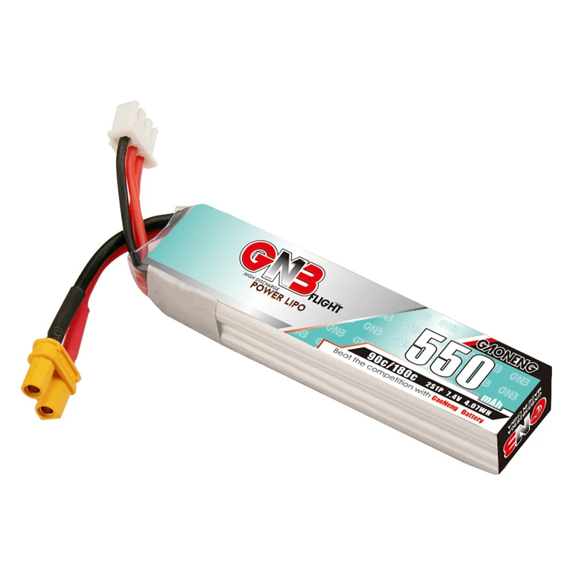 5PCS GNB 2S 7.4V 550mah 90C/180C HV LiPo Battery XT30U-F Plug for TINY8X Blade Inductrix FPV QX2 120S Beta75S Beta FPV Drone