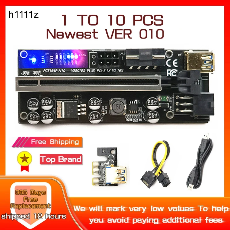 

1-10 шт. Райзер 010 USB3.0 PCIE Райзер 010S PCI Экспресс кабель Райзер карта для видеокарты PCI-E X16 удлинитель для майнинга биткоинов