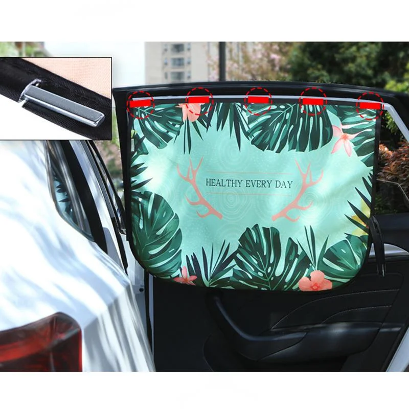 Cortina magnética para ventana de coche, parasol Universal de dibujos animados para ventana lateral, protección UV para niños y bebés