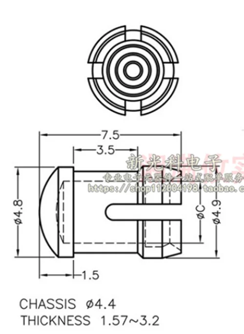 100PCS 3MM/5MM Cap light guide PC transparent 3mm hole Plastic Rigid LED light pipe light guide column LC5-1 5mm LC3-1 3mm