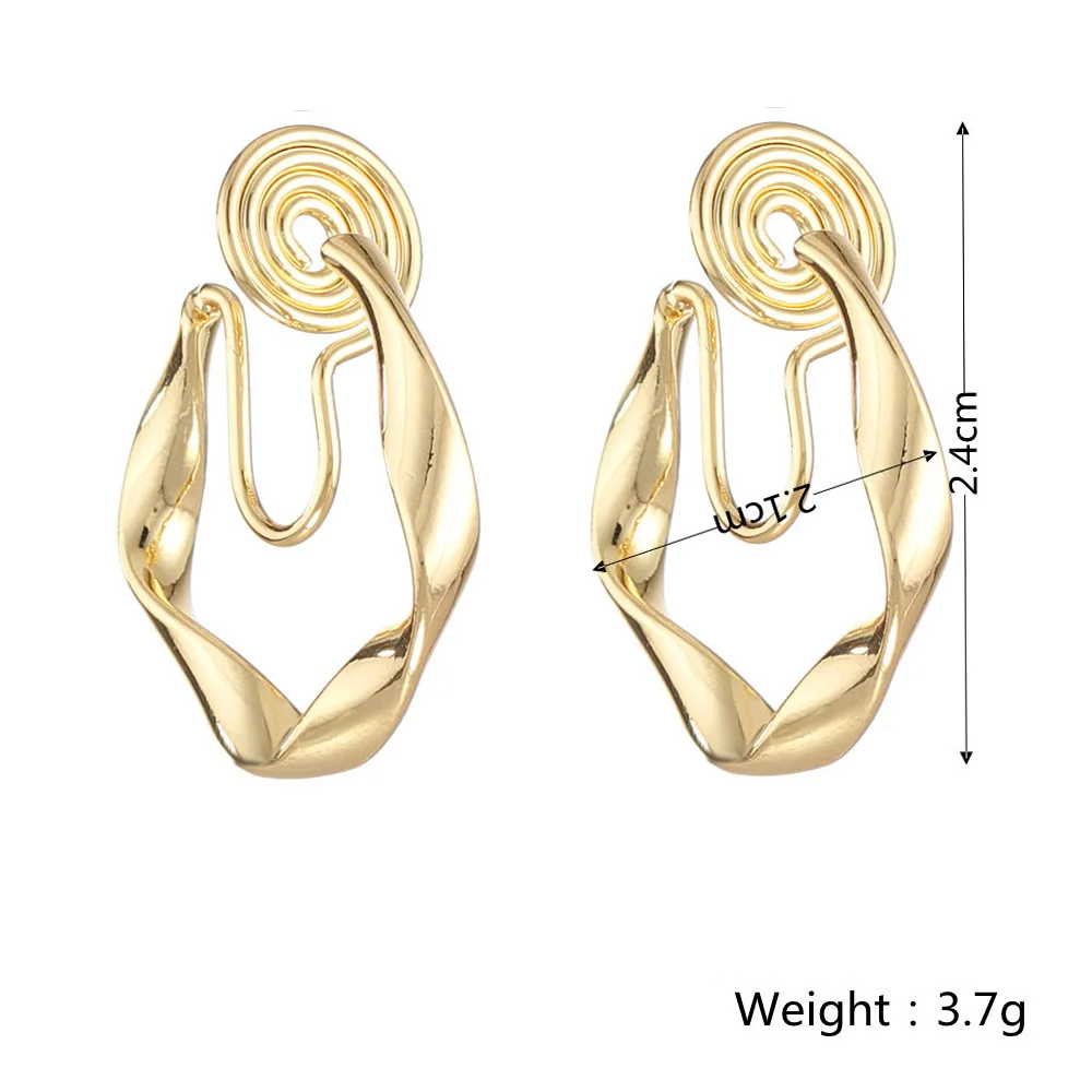 WENHQ Top Quality Geometric C Shape Clip on Hoop Earrings Women\'s Luxury Fashion Cuff Mosquito Coil Needn\'t Ear Hole Ear Clip