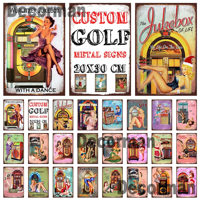 

[ Mike86 ] JUKEBOX PIN UP Music Metal sign Wall Plaque Vintage Sport Poster Painting Store Pub Decoration LTA-3180 20*30 CM