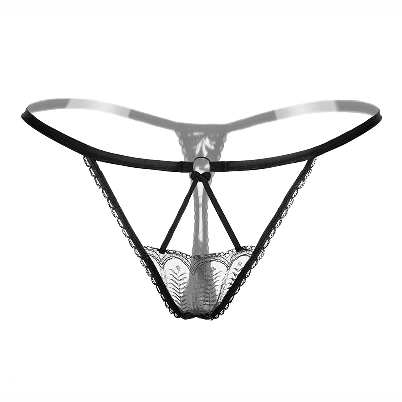Sexy Lace Women Underwear Ladies Panties Briefs Female Massage Pearl Lingerie G-stings Hollow Young Girls Embroidery T-back Pant image 4
