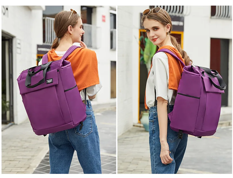 Frauen reise trolley Roll Gepäck rucksack taschen mit rädern oxford wasserdichte rädern rucksack canrry auf hand gepäck