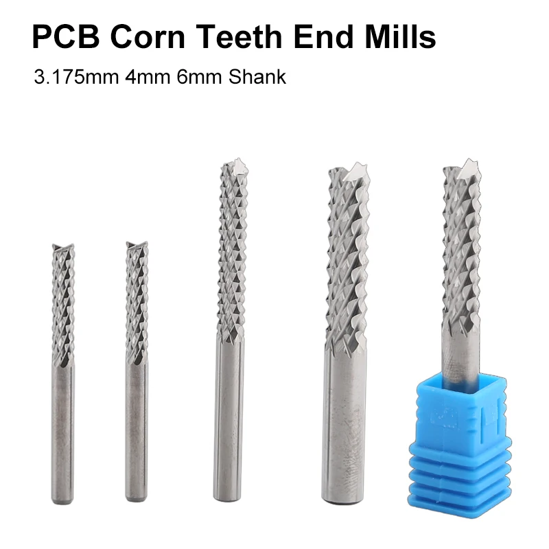 3.175 Mm 4 Mm 6 Mm Corn End Mill PCB Engraving Cutting Router Bit Edge Tooth Milling Cutter CNC Wood, Plastic, MDF Cutter