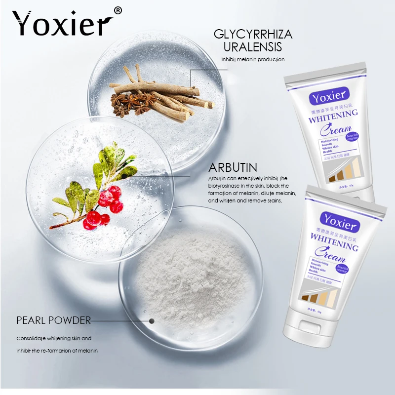 Yoxier Whitening Cream Moisturizing Nourish Repair Improve Arm Armpit Ankles Elbow Knee Body Dull Brighten Arbutin Skin Care 50g