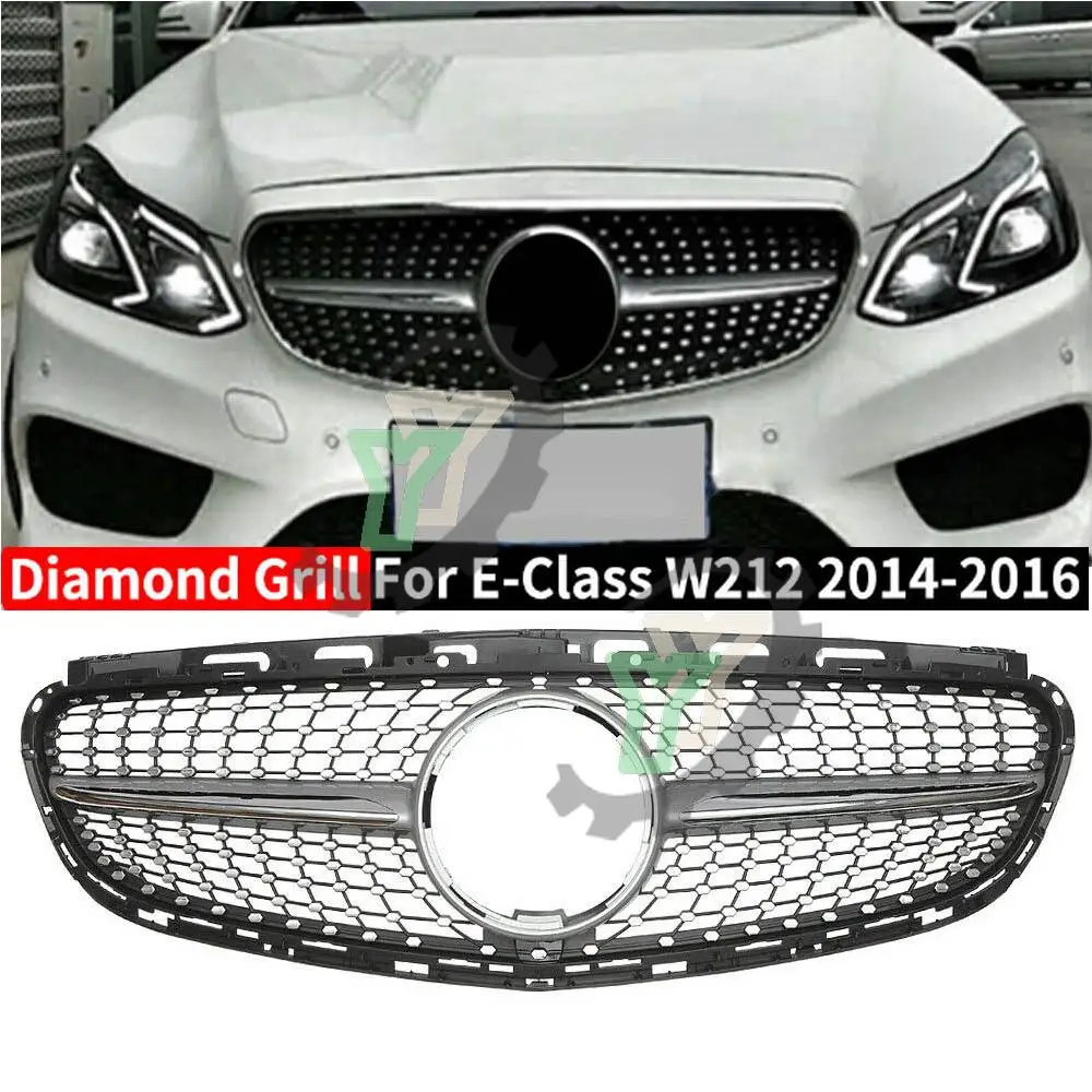 

Car front bumper grille mesh facelift for Mercedes-Benz E-Class W212 E250 E300 2014 2015 2016 Diamond Silver Black