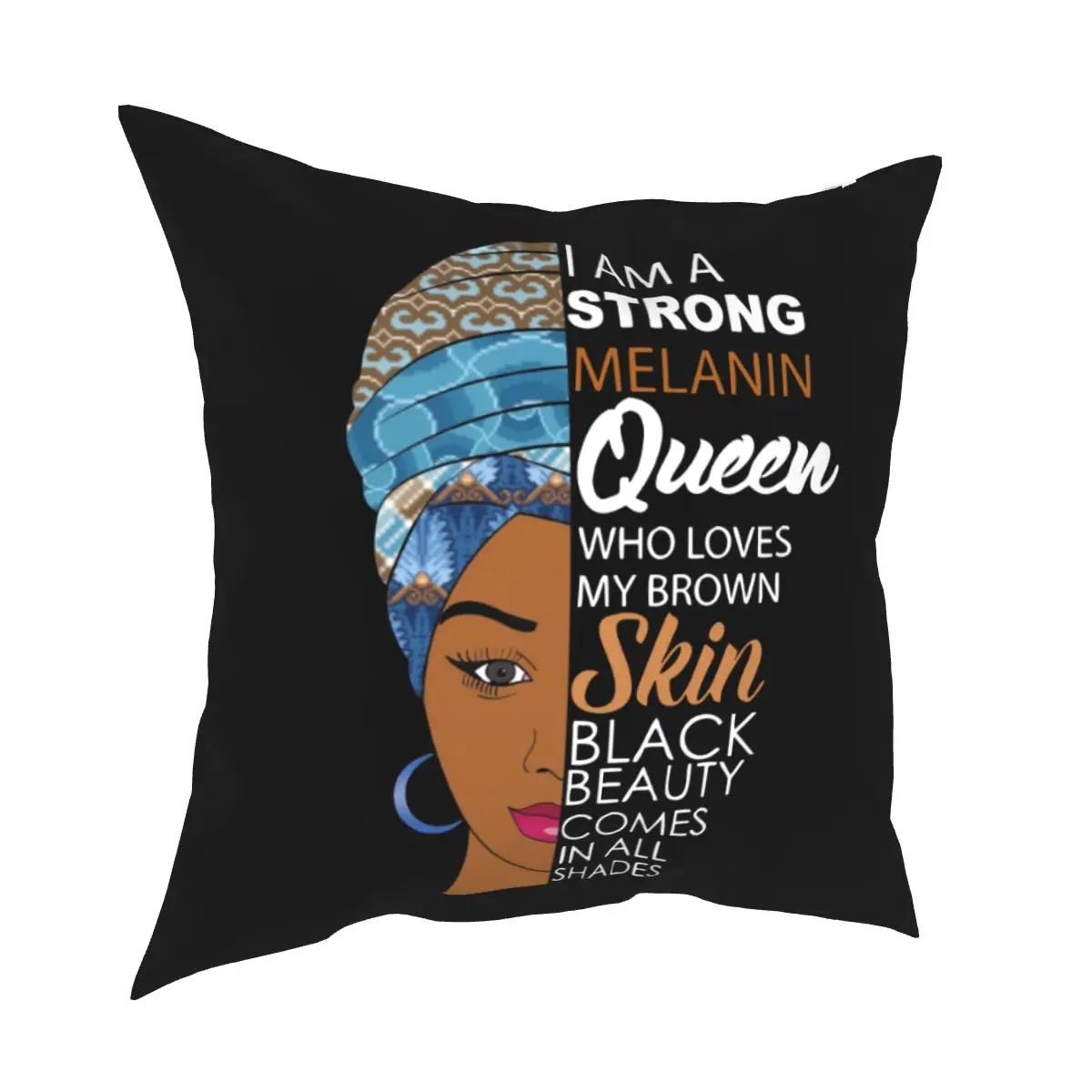 

Strong Black Melanin Queen African Queen Pillowcase Soft Polyester Cushion Cover Decorative Throw Pillow Case Cover Home