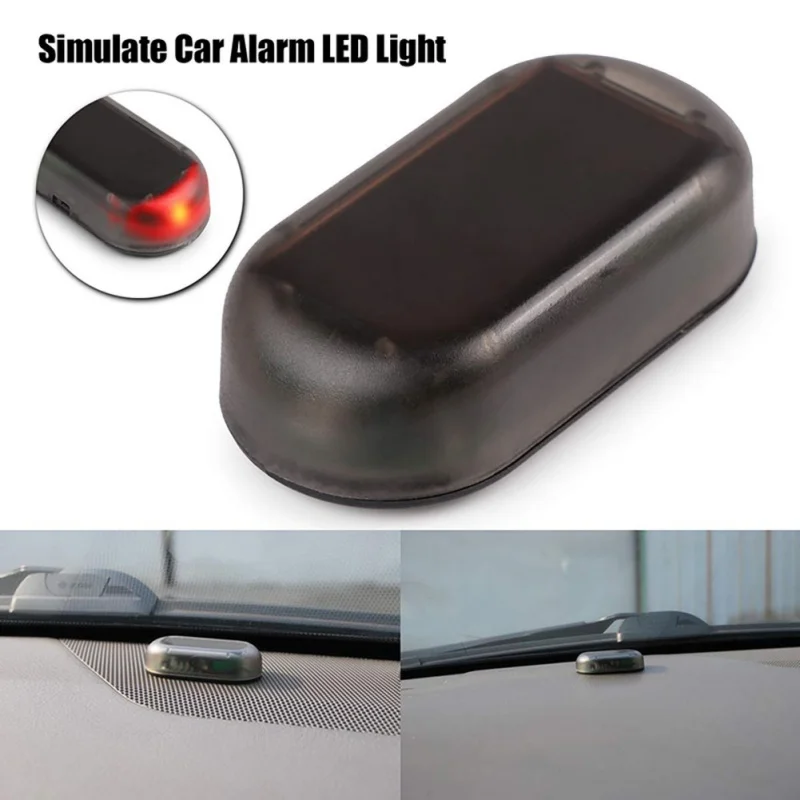 1Pc Universal Car Fake Solar Power Alarm Lamp Security System Warning Theft Flash Blinking Anti-Theft Caution LED Light