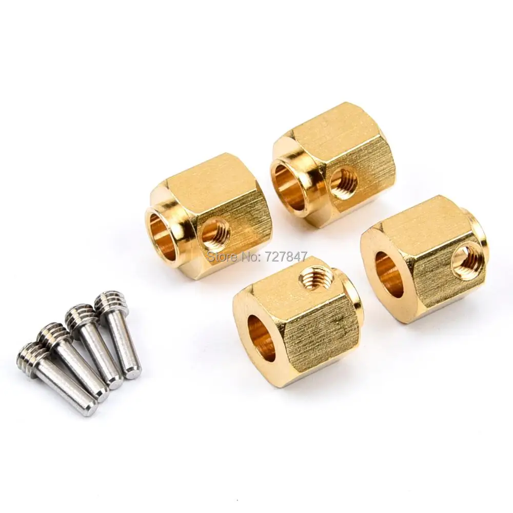 4pcs/lot TRX4 5/6/8/9/10/11/12mm Heavier Brass 12mm Wheel Hex Wheel Hub Extended Adapter for 1/10 RC Crawler Car TRX TRX-4