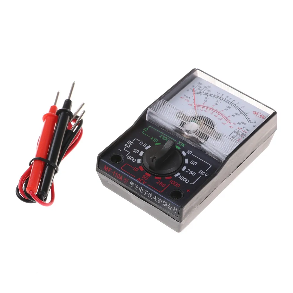 1pcs DC/AC 1000V Voltmeter 250mA Ammeter 1K Resistance  Portable Handheld Pointer Multimeter Meter Analog Multimeter Tool