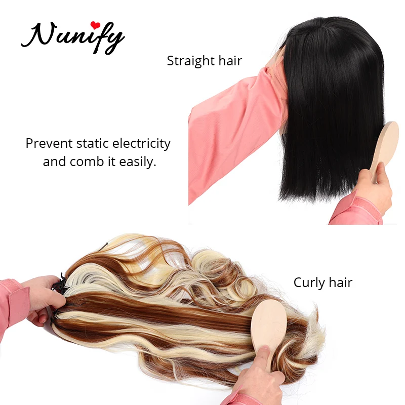 Nunify Large Wide Tooth Comb Metal Hair Brush Hair Wig Care Women Accessories Round Head Massage Brush Reduce Hair Loss Tool